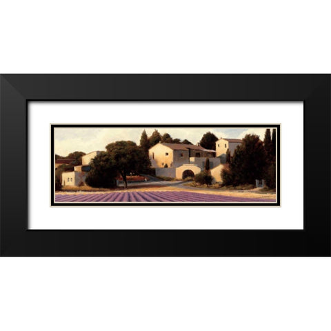 Lavender Fields Panel I Crop Black Modern Wood Framed Art Print with Double Matting by Wiens, James