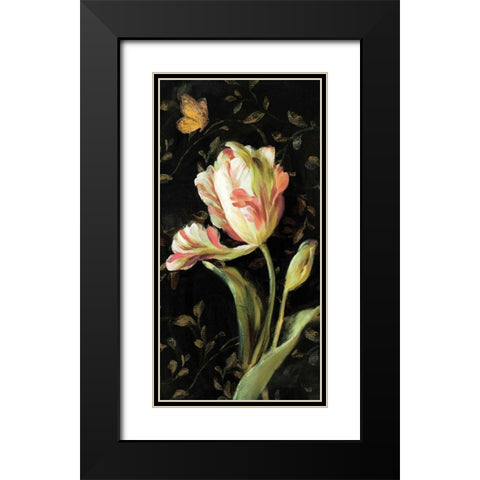 Jardin Paris Florals II Black Modern Wood Framed Art Print with Double Matting by Nai, Danhui