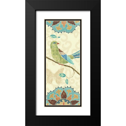 Eastern Tales Bird Panel II Black Modern Wood Framed Art Print with Double Matting by Brissonnet, Daphne