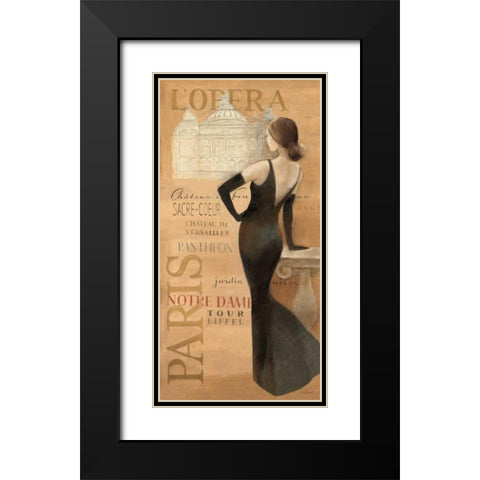 Ladies of Paris II Black Modern Wood Framed Art Print with Double Matting by Hristova, Albena