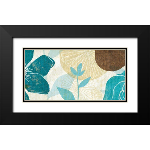 Floral Burst Panel I Black Modern Wood Framed Art Print with Double Matting by Mullan, Michael