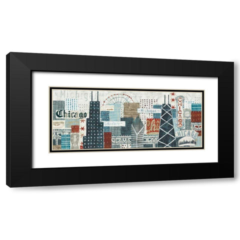 Hey Chicago Crop Black Modern Wood Framed Art Print with Double Matting by Mullan, Michael