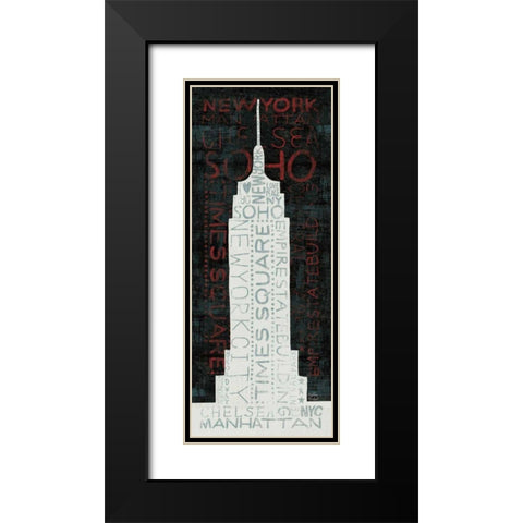 Empire State Building - Red  Black Modern Wood Framed Art Print with Double Matting by Mullan, Michael