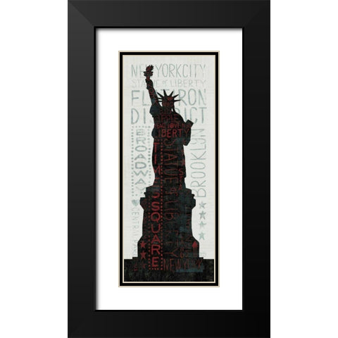 Statue of Liberty - Red  Black Modern Wood Framed Art Print with Double Matting by Mullan, Michael