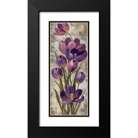 Royal Purple Tulips I Black Modern Wood Framed Art Print with Double Matting by Vassileva, Silvia