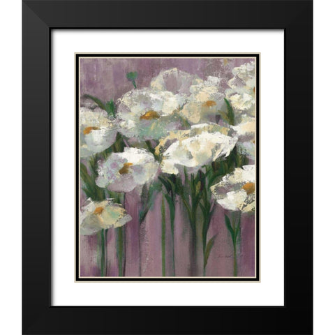 Anemones by the Lake Purple II Black Modern Wood Framed Art Print with Double Matting by Vassileva, Silvia
