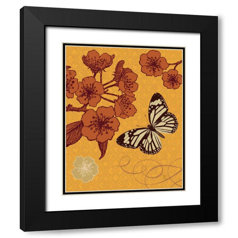 Orchard Bloom Black Modern Wood Framed Art Print with Double Matting by Studio Mousseau