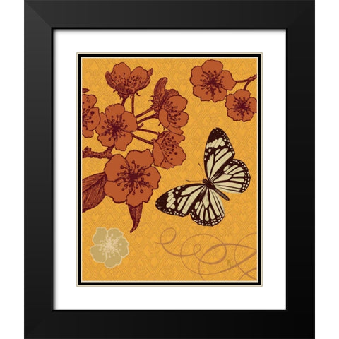 Orchard Bloom Black Modern Wood Framed Art Print with Double Matting by Studio Mousseau