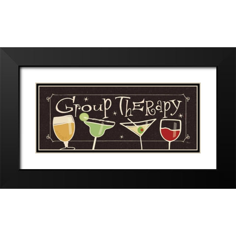 Group Therapy II Black Modern Wood Framed Art Print with Double Matting by Pela Studio