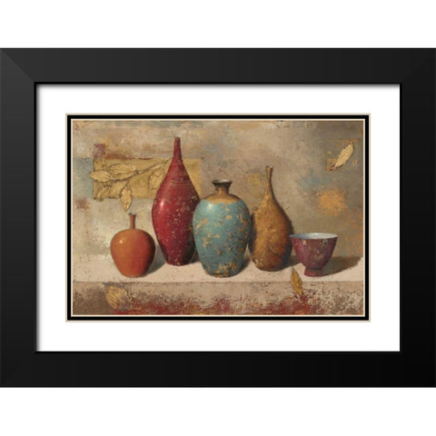 Leaves and Vessels Black Modern Wood Framed Art Print with Double Matting by Wiens, James