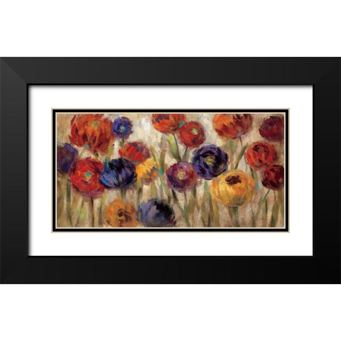 Asters and Mums Black Modern Wood Framed Art Print with Double Matting by Vassileva, Silvia