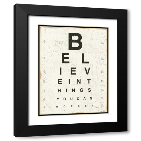 Eye Chart I Black Modern Wood Framed Art Print with Double Matting by Pela Studio