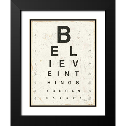 Eye Chart I Black Modern Wood Framed Art Print with Double Matting by Pela Studio