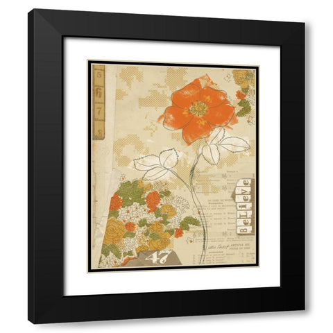 Collaged Botanicals I Black Modern Wood Framed Art Print with Double Matting by Pertiet, Katie