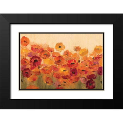 Summer Poppies Black Modern Wood Framed Art Print with Double Matting by Vassileva, Silvia