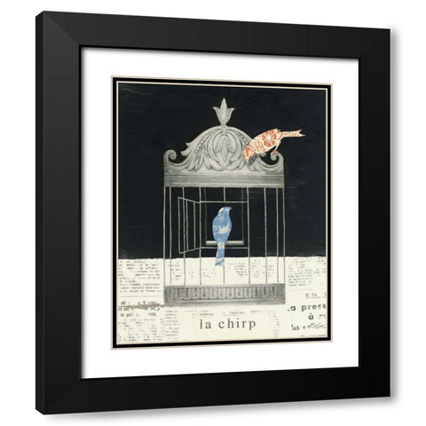 La Chirp Black Modern Wood Framed Art Print with Double Matting by Adams, Emily