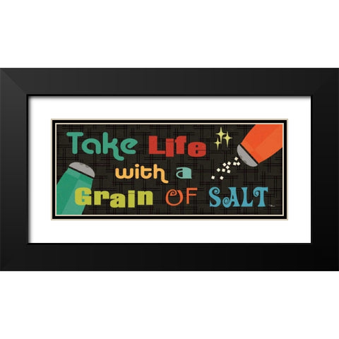 Kitchen It V Black Modern Wood Framed Art Print with Double Matting by Pela Studio