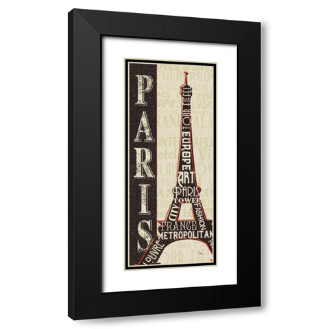 City Words I Black Modern Wood Framed Art Print with Double Matting by Pela Studio