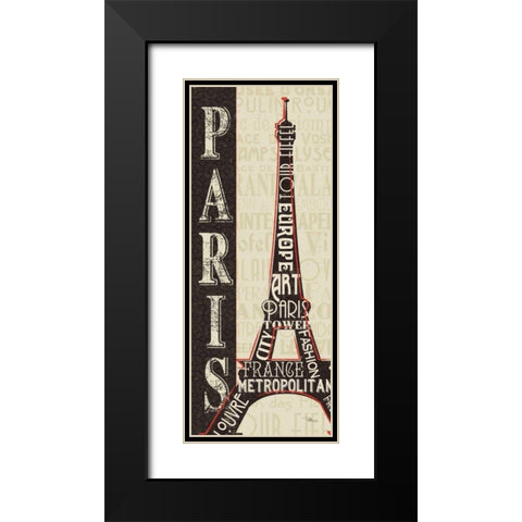 City Words I Black Modern Wood Framed Art Print with Double Matting by Pela Studio
