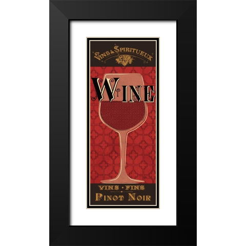 Red Label III Black Modern Wood Framed Art Print with Double Matting by Pela Studio