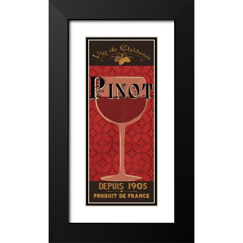Red Label IV Black Modern Wood Framed Art Print with Double Matting by Pela Studio