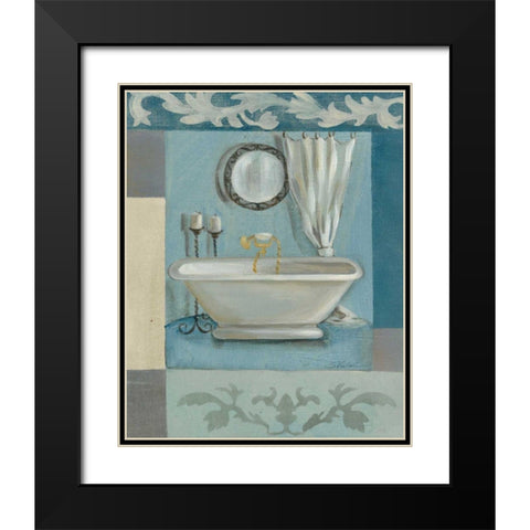 Antique Bath II Black Modern Wood Framed Art Print with Double Matting by Vassileva, Silvia