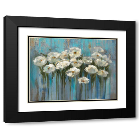 Anemones by the Lake Black Modern Wood Framed Art Print with Double Matting by Vassileva, Silvia