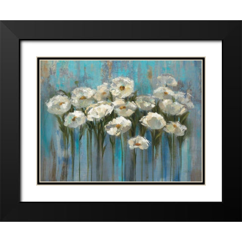 Anemones by the Lake Black Modern Wood Framed Art Print with Double Matting by Vassileva, Silvia
