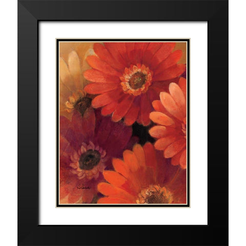 Garden of Gerberas II Black Modern Wood Framed Art Print with Double Matting by Hristova, Albena