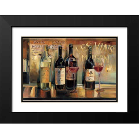 Les Vins Maison Black Modern Wood Framed Art Print with Double Matting by Hageman, Marilyn