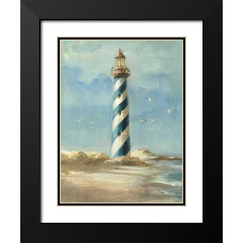 Lighthouse I Black Modern Wood Framed Art Print with Double Matting by Nai, Danhui