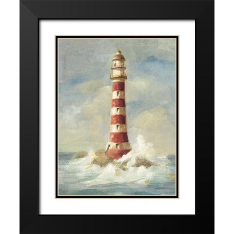Lighthouse II Black Modern Wood Framed Art Print with Double Matting by Nai, Danhui