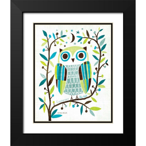 Night Owl II Black Modern Wood Framed Art Print with Double Matting by Mullan, Michael