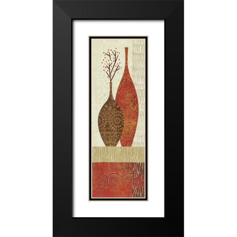 Spice Stripe Vessels Panel IV Black Modern Wood Framed Art Print with Double Matting by Wild Apple Portfolio