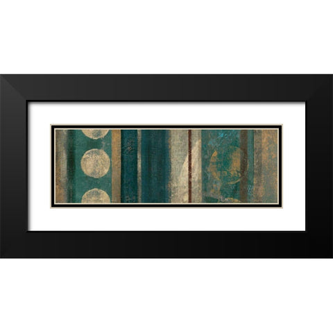 Bora Blue Black Modern Wood Framed Art Print with Double Matting by Silva, Roque