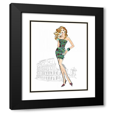 Colorful Fashion IV - Rome Black Modern Wood Framed Art Print with Double Matting by Tavoletti, Anne