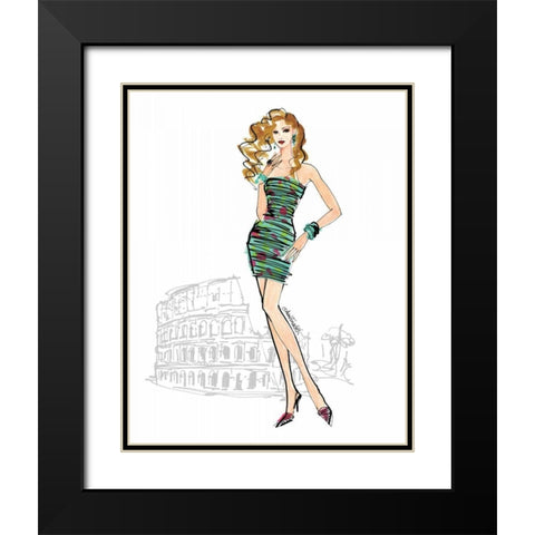Colorful Fashion IV - Rome Black Modern Wood Framed Art Print with Double Matting by Tavoletti, Anne