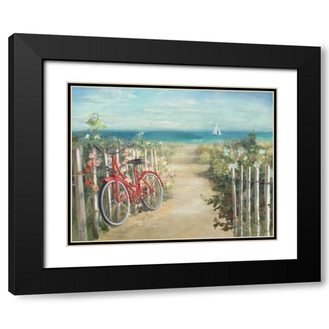 Summer Ride Crop Black Modern Wood Framed Art Print with Double Matting by Nai, Danhui