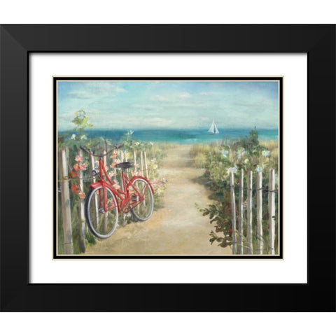 Summer Ride Crop Black Modern Wood Framed Art Print with Double Matting by Nai, Danhui