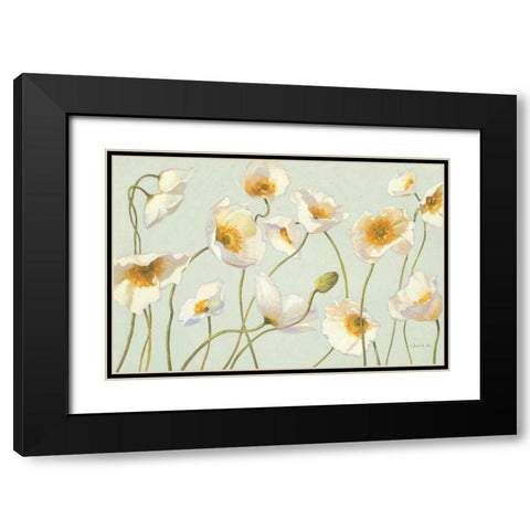 White and Bright Poppies Black Modern Wood Framed Art Print with Double Matting by Novak, Shirley