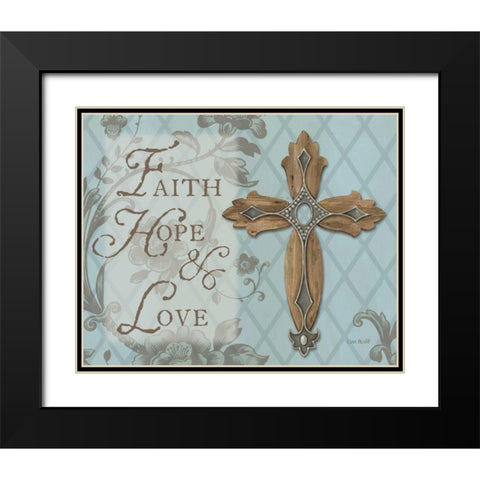 Faith Hope Love Black Modern Wood Framed Art Print with Double Matting by Audit, Lisa