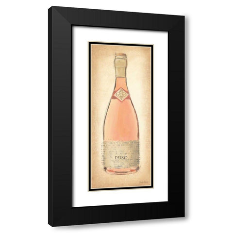 Sparkling Rose Bottle Black Modern Wood Framed Art Print with Double Matting by Adams, Emily