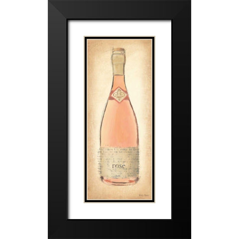 Sparkling Rose Bottle Black Modern Wood Framed Art Print with Double Matting by Adams, Emily