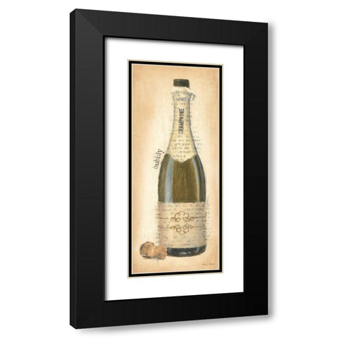 Bubbly Champagne Bottle Black Modern Wood Framed Art Print with Double Matting by Adams, Emily