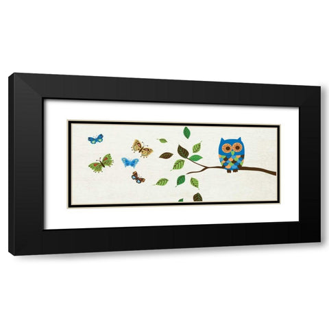 Good Morning Owl Black Modern Wood Framed Art Print with Double Matting by Wild Apple Portfolio