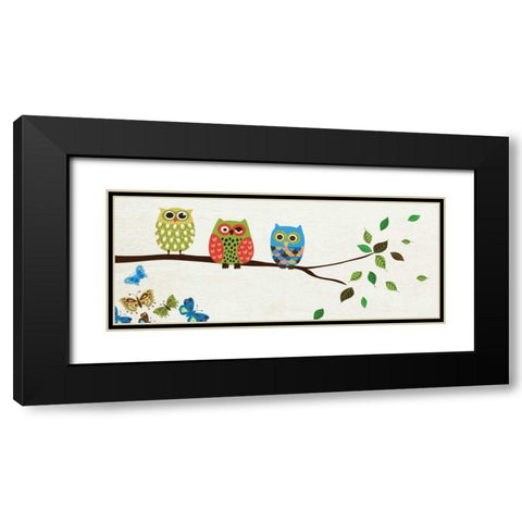 Good Night Owl Black Modern Wood Framed Art Print with Double Matting by Wild Apple Portfolio