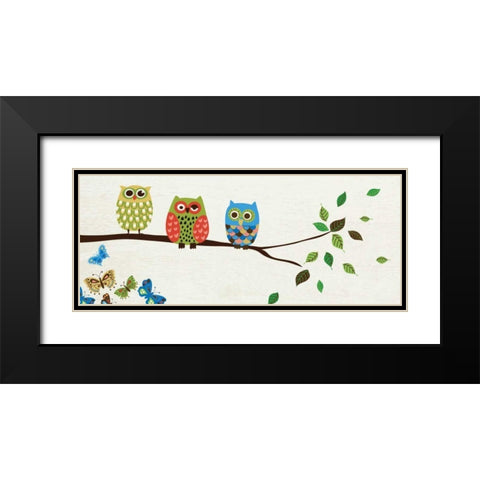 Good Night Owl Black Modern Wood Framed Art Print with Double Matting by Wild Apple Portfolio
