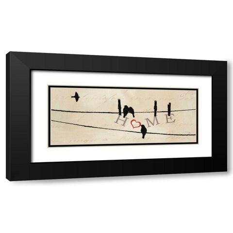 Bird at Heart I Black Modern Wood Framed Art Print with Double Matting by Pela