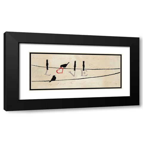Bird at Heart II Black Modern Wood Framed Art Print with Double Matting by Pela