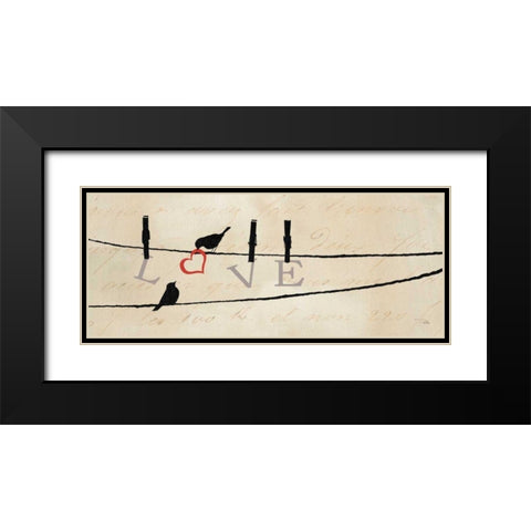 Bird at Heart II Black Modern Wood Framed Art Print with Double Matting by Pela